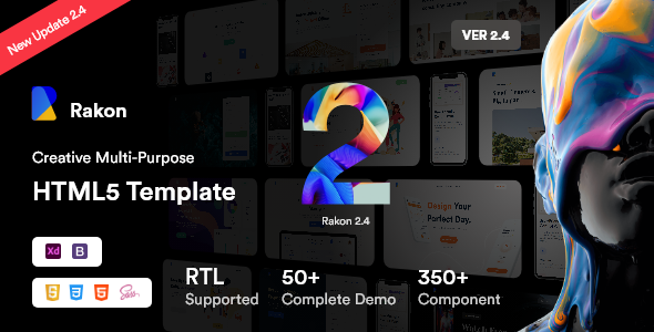 Rakon 2.0 - Creative Multipurpose Landing Page HTML5 Template