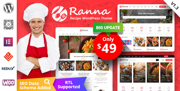 Ranna 4.0 - Food & Recipe WordPress Theme  RTL