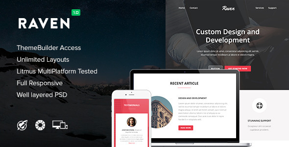 Raven 1.0 - Responsive Email  Themebuilder Access