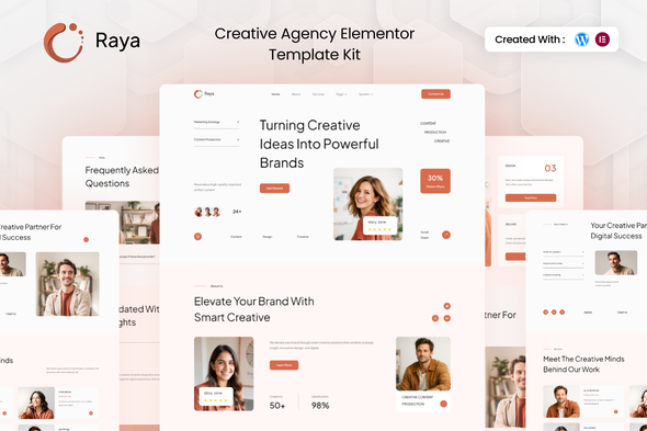 Raya - Creative Agency Elementor Template Kit