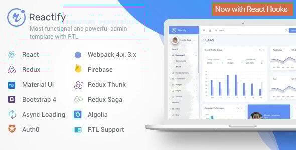 Reactify - React Redux Material BootStrap 4  Laravel Admin Template
