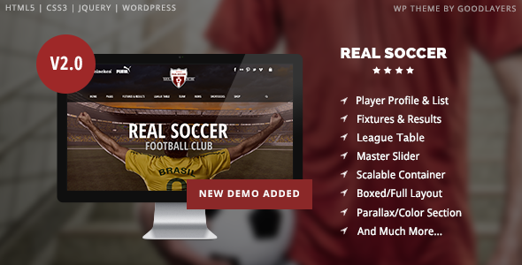 Real Soccer 6.8 Sport Clubs WordPress