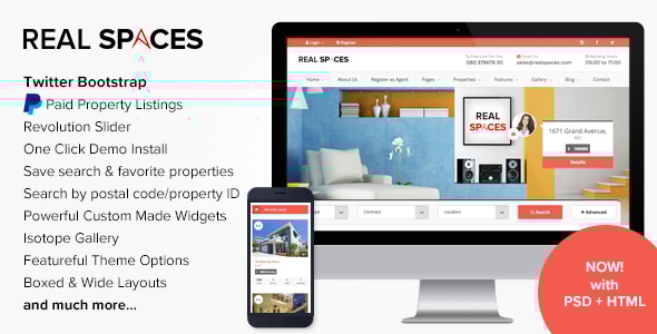Real Spaces 2.9.1 - WordPress Properties Directory Theme