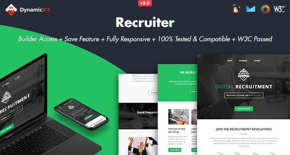 Recruiter 2.0 - Responsive Email  Online Builder