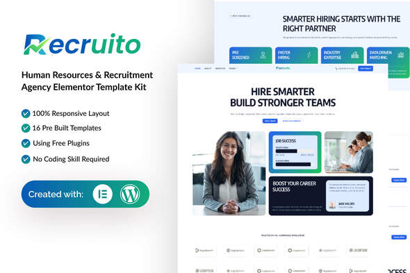 Recruito - Human Resources & Recruitment Agency Elementor Template Kit