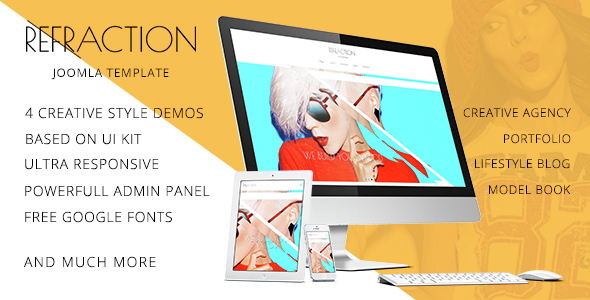Refraction  Creative Agency and Blog Responsive Joomla Multipurpose Template with 4 Demo