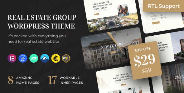 Reland 1.5 - Real Estate Group WordPress Theme  RTL