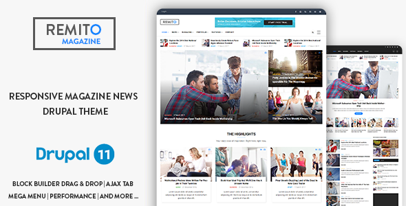 Remito 9.3 - Responsive Magazine News Drupal 11 Theme