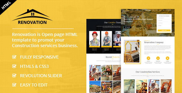 Renovation - Construction Landing Page