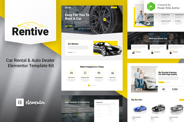 Rentive  Car Rental & Auto Dealer Elementor Template Kit