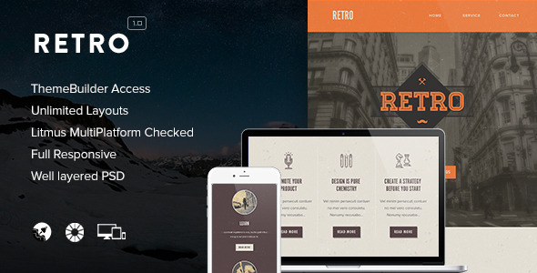 Retro 1.0 - Responsive Email  Themebuilder Access