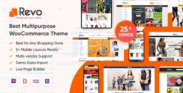Revo 4.1.0 - Multipurpose Elementor WooCommerce WordPress Theme (25 Homepages & 5 Mobile Layouts)
