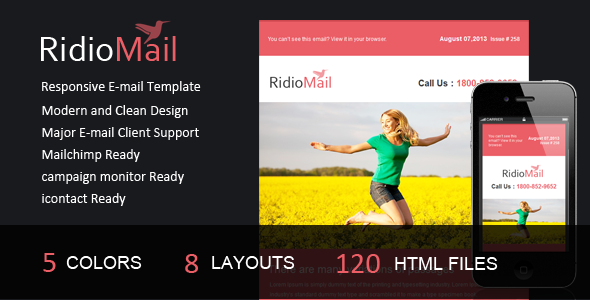 Ridio 1.0 - Mail- Responsive E-mail Template