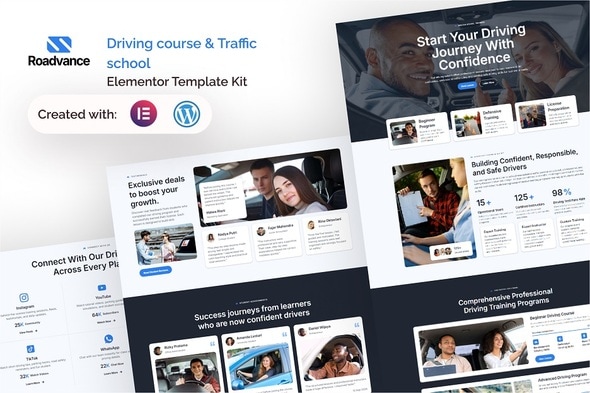Roadvance - Driving Course & Traffic School Elementor Template Kit
