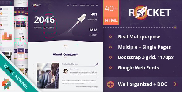 Rocket 1.2.0 - Creative Multipurpose HTML Template
