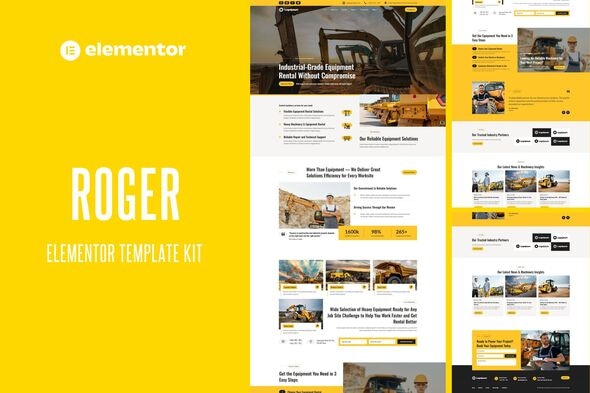 Roger - Machinery & Equipment Rentals Elementor Template kit
