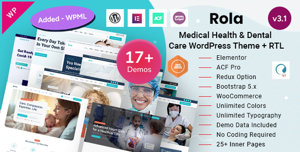 Rola 3.1 - Medical Health Dentist Clinic & Healthcare WordPress Theme