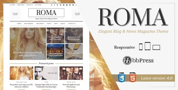 ROMA 2.1 - Elegant Blog & Magazine Theme