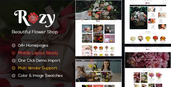 Rozy 1.2.27 - Flower Shop WooCommerce WordPress Theme (4 Indexes  Mobile Layouts Ready)