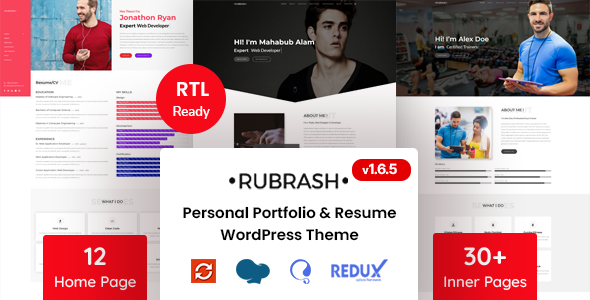 Rubrash 1.3 - Personal Portfolio WordPress Theme