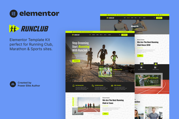 Runclub  Running Club Marathon & Sports Elementor Template Kit