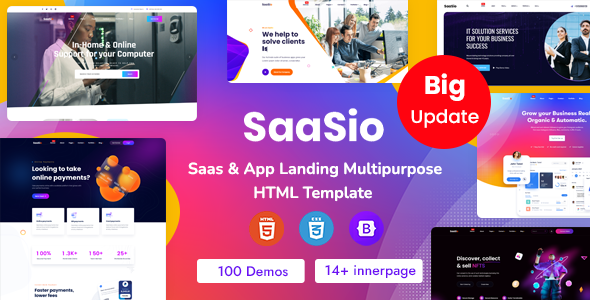 SaaSio 2.2 - One Page SaaS HTML Template