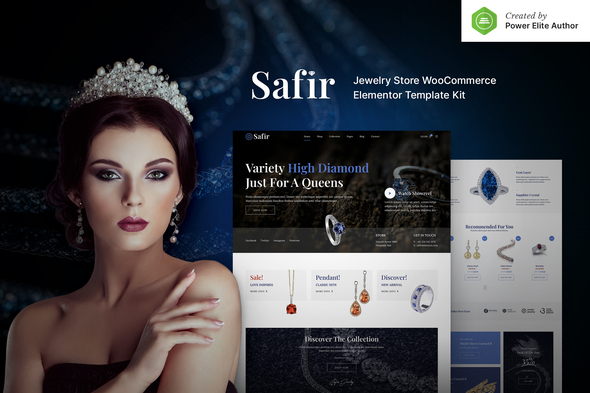 Safir  Jewelry Store WooCommerce Elementor Pro Template Kit
