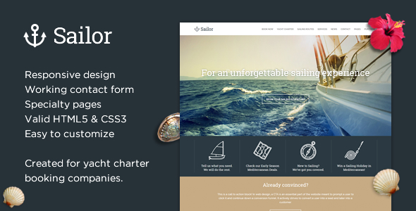 Sailor 17.12.2018 - Yacht Charter Booking HTML Template