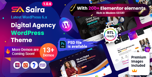 Saira 1.0.8 - Digital Agency WordPress Theme