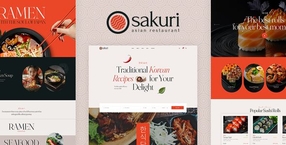 Sakuri 1.2.0 - Asian Restaurant and Sushi WordPress Theme