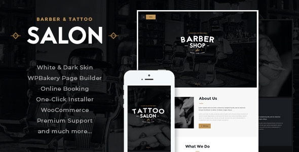 Salon 2.5.4 - Barbershop & Tattoo Studio WordPress Theme