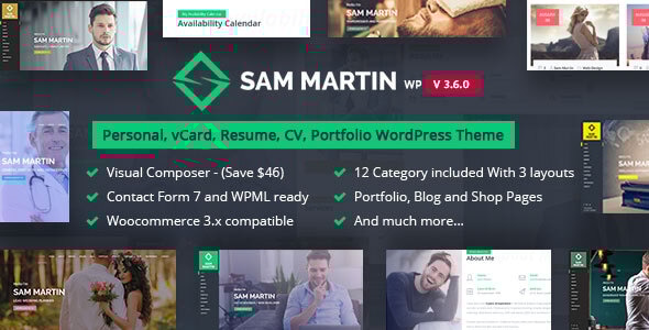 Sam Martin 3.6.0 - Personal vCard Resume WordPress Theme