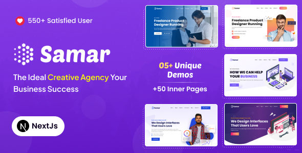 Samar 2.0 - Creative Agency React  NextJs Template