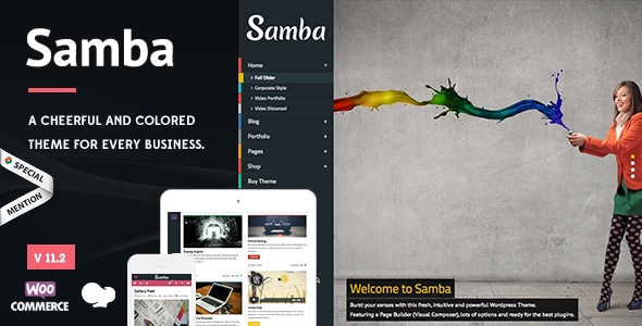 Samba 8.7 - Colorful WordPress Theme