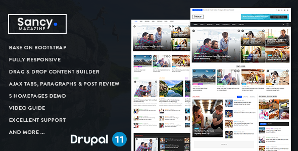 Sancy 9.3 - Responsive Magazine News Drupal 11 Theme