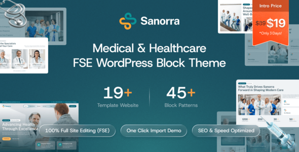 Sanorra – Medical & Healthcare FSE WordPress Block Theme