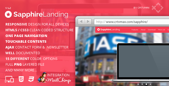 Sapphire 1.1 - Responsive Landing Page Template