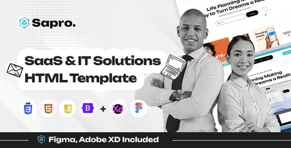 Sapro – SaaS & IT Solutions HTML Landing Page Template