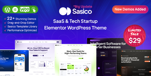 Sasico 1.1.3 - SaaS & Tech Startup WordPress Theme