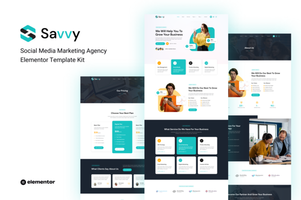 Savvy  Social Media Marketing Agency Elementor Template Kit