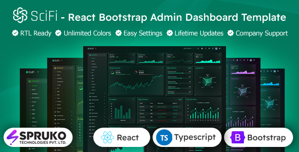 Scifi - TypeScript React Bootstrap Dashboard Template