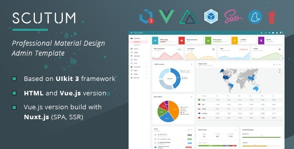 Scutum 2.6.0 - Professional Material Design UIkit Admin Template
