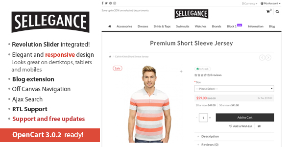 Sellegance 1.7.3 Responsive and Clean OpenCart Theme