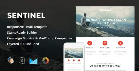 Sentinel 1.2 - Responsive Email  StampReady Builder