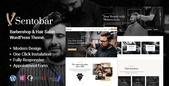 Sentobar 1.6 - Barbershop WordPress Theme