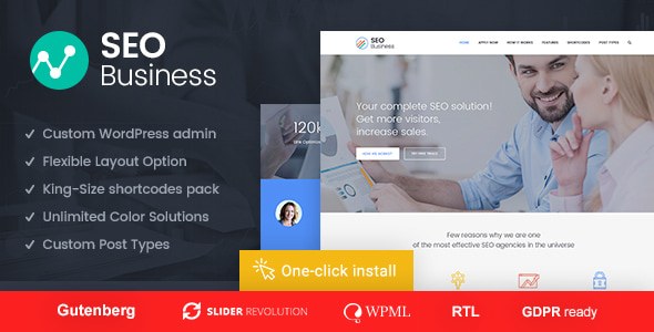 SEO Business 1.2.8 - SEO Social Media and Marketing WordPress Theme