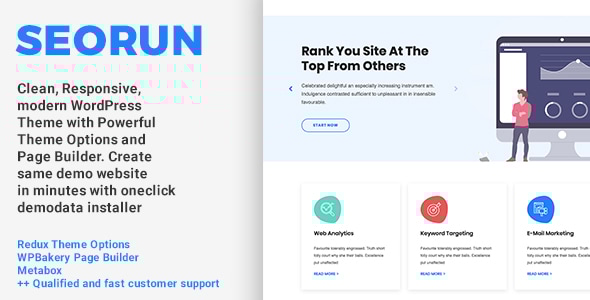 Seorun 3.0 - Simple Onepage Digital Marketing WordPress Theme