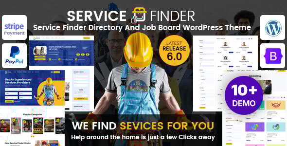 Service Finder 3.4 Directory and Job Board WordPress Theme