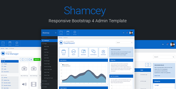 Shamcey 2.0 - Metro Style Bootstrap 4 Admin Template