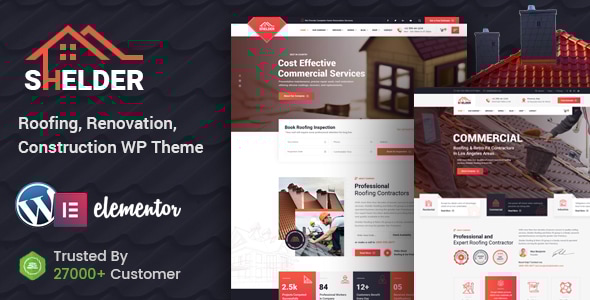 Shelder - Roofing Services WordPress Theme  RTL